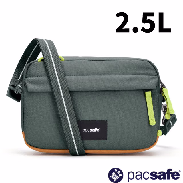 【Pacsafe】Go Anti-Theft Crossbody 防盜斜背包2.5L.側背包.單肩包.RFID護照包.隨身包/ 35105535 杉綠色✿30E010